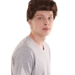 HPO Vampire Mens Wig | Black All Back Cosplay Halloween Wig | Premium Breathable Capless Cap Men's