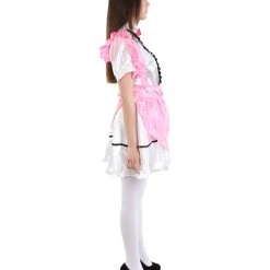HPO Adult Women's Anime Cosplay French Maid Fancy Uniform Costume | Dark Pink Cosplay Costume
