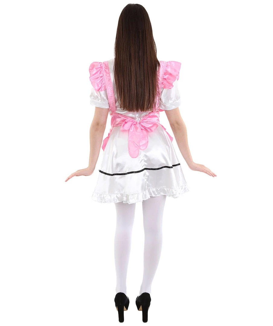 HPO Adult Women's Anime Cosplay French Maid Fancy Uniform Costume | Dark Pink Cosplay Costume
