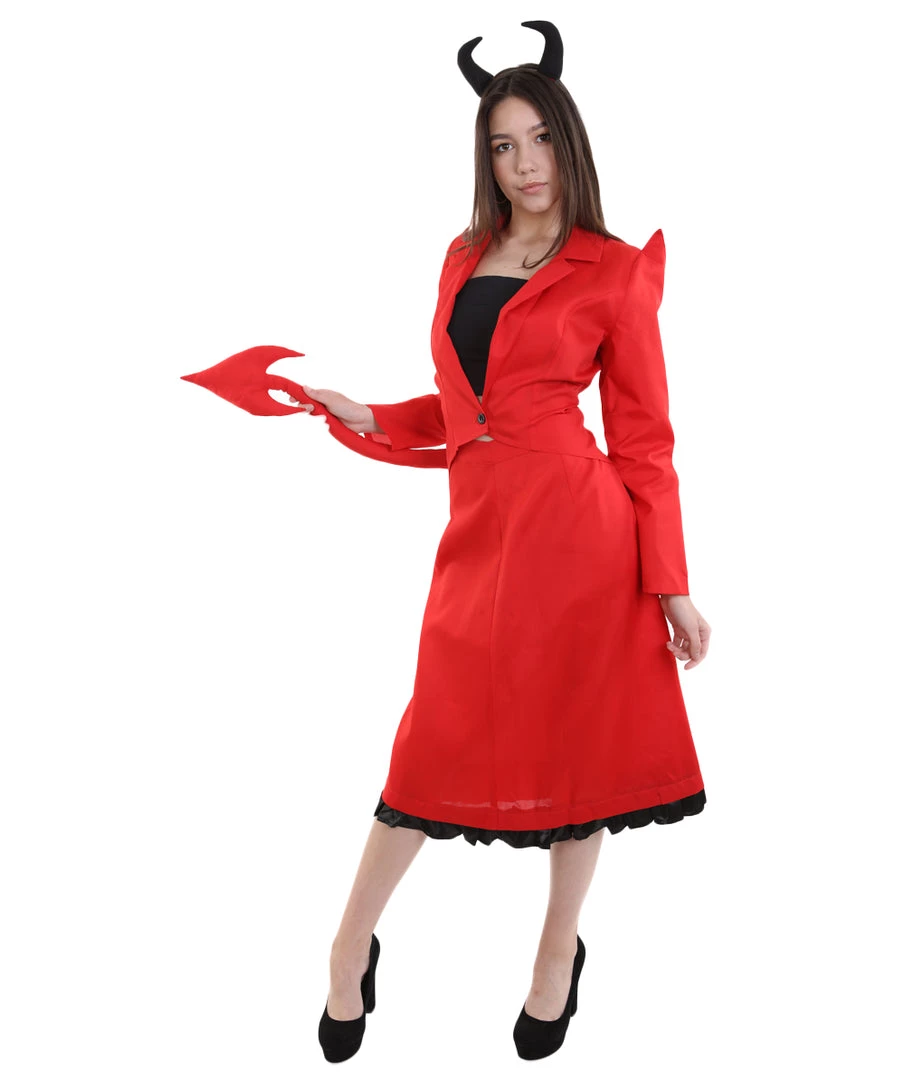 HPO Adult Women's Devilish Diva Costume | Red Halloween Costume