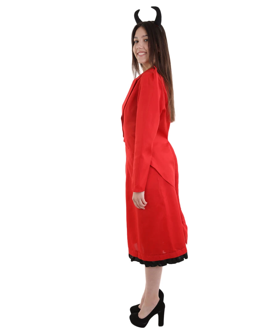 HPO Adult Women's Devilish Diva Costume | Red Halloween Costume