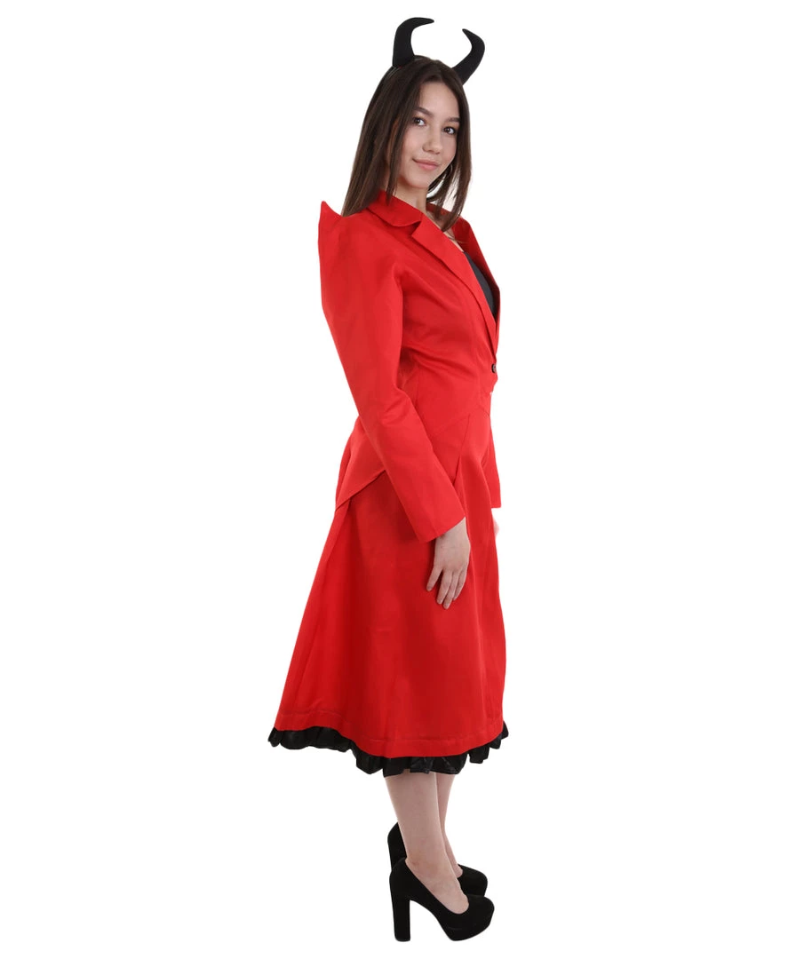 HPO Adult Women's Devilish Diva Costume | Red Halloween Costume