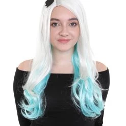 HPO Long Since Womens Wig | Blue & Blonde Celebrity Wig | Premium Breathable Capless Cap