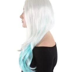 HPO Long Since Womens Wig | Blue & Blonde Celebrity Wig | Premium Breathable Capless Cap