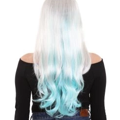 HPO Long Since Womens Wig | Blue & Blonde Celebrity Wig | Premium Breathable Capless Cap