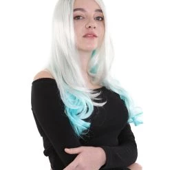 HPO Long Since Womens Wig | Blue & Blonde Celebrity Wig | Premium Breathable Capless Cap