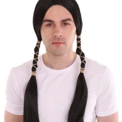 HPO Men's Men Indian Maiden Black Wig | Premium Breathable Capless Cap