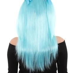 HPO Game Womens Wig | Light Blue Cosplay Wig | Premium Breathable Capless Cap Men's