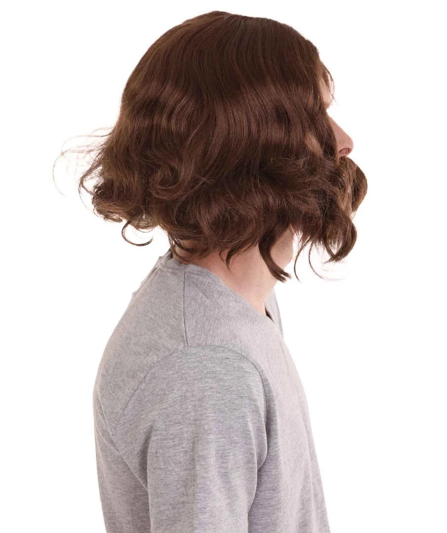 HPO Men's Medieval King Wig With Full Beard Set | Mens Cosplay Halloween Wig | Premium Breathable Capless Cap