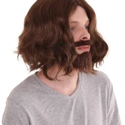 HPO Men's Medieval King Wig With Full Beard Set | Mens Cosplay Halloween Wig | Premium Breathable Capless Cap