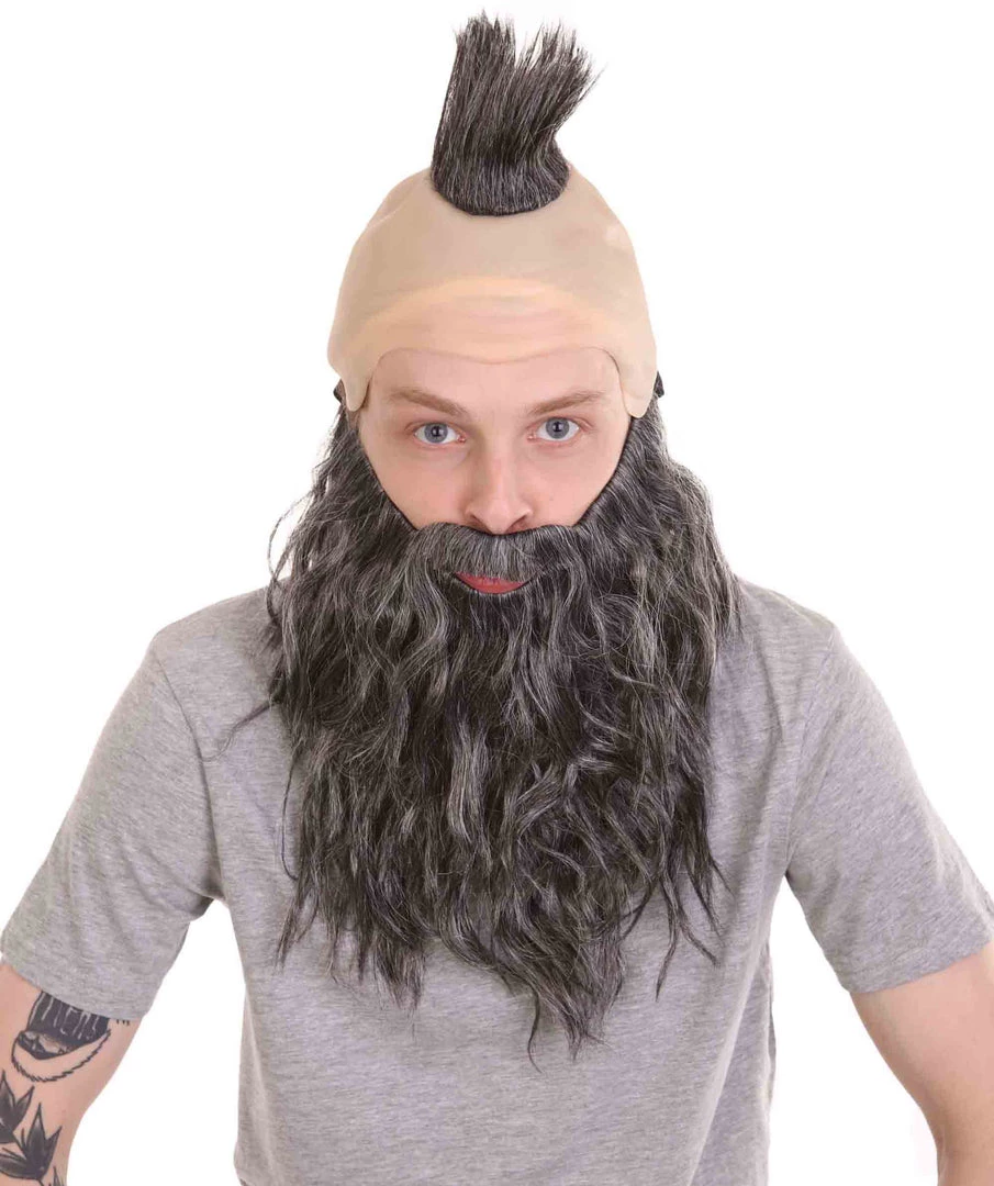 HPO Dwarf Anime Mens Wig | Full Beard And Mustaches Set Wig Men's