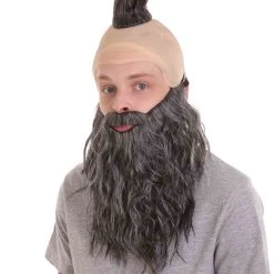 HPO Dwarf Anime Mens Wig | Full Beard And Mustaches Set Wig Men's