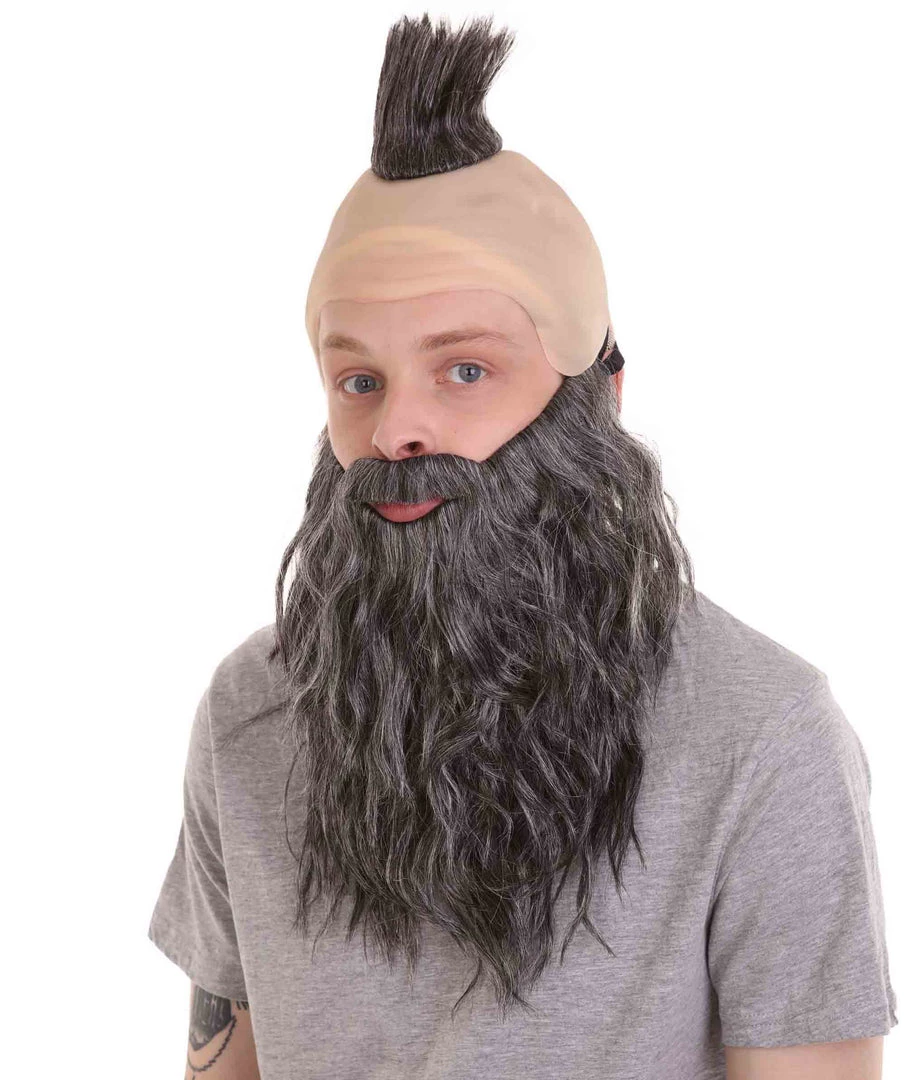 HPO Dwarf Anime Mens Wig | Full Beard And Mustaches Set Wig Men's