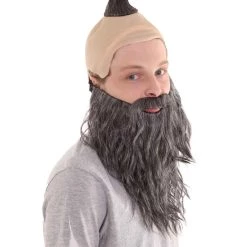 HPO Dwarf Anime Mens Wig | Full Beard And Mustaches Set Wig Men's