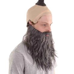 HPO Dwarf Anime Mens Wig | Full Beard And Mustaches Set Wig Men's