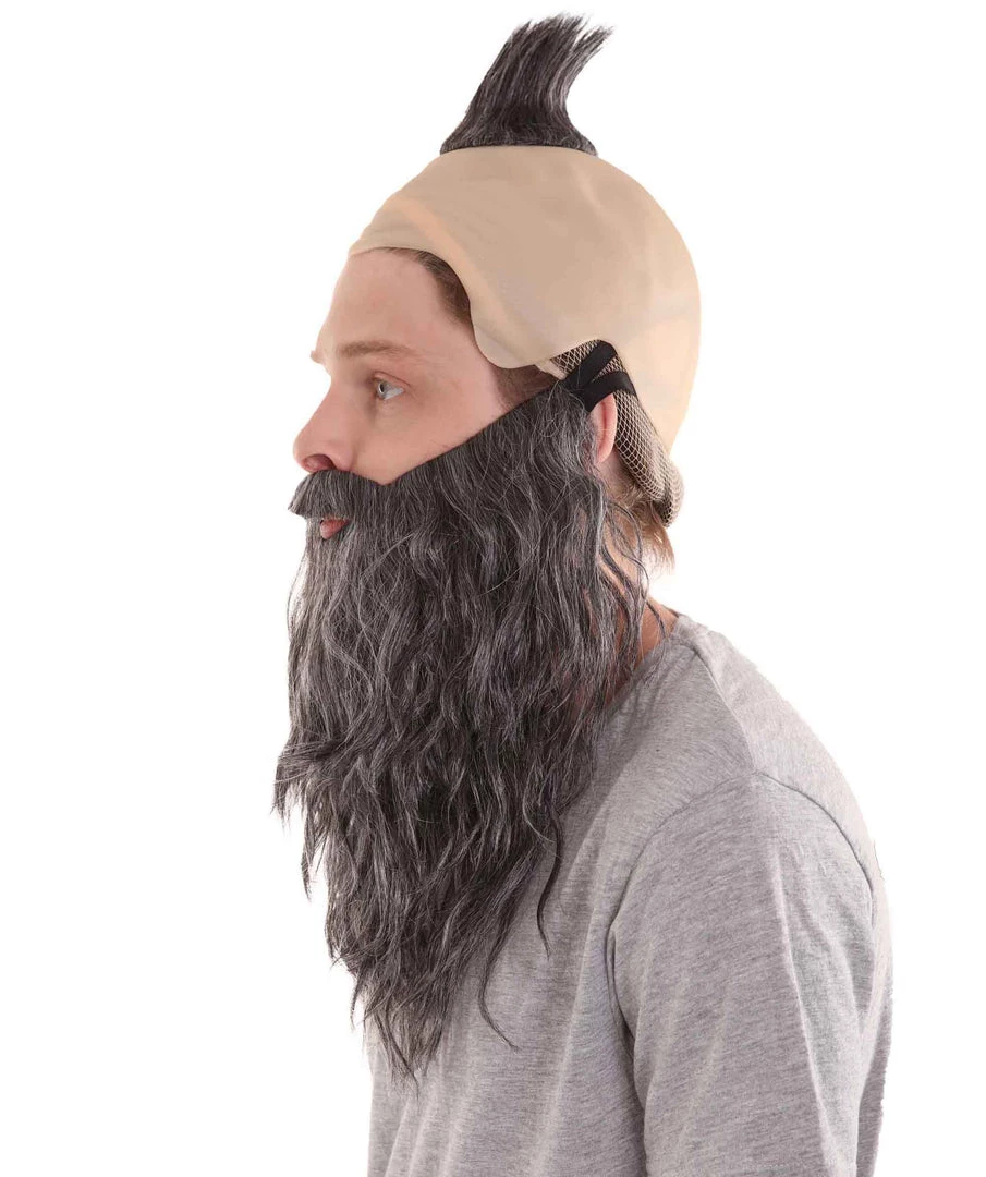 HPO Dwarf Anime Mens Wig | Full Beard And Mustaches Set Wig Men's