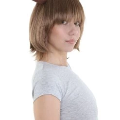 HPO Men's Deer Angel Womens Wig | Brown Cosplay Wig W/ Ears | Premium Breathable Capless Cap