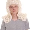 HPO Mens Colonial Historical Judge White Wig | Premium Breathable Capless Cap