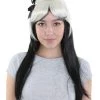 HPO Men's New Rave Long Womens Wig | Blonde Black Long Cosplay Halloween Wig | Premium Breathable Capless Cap