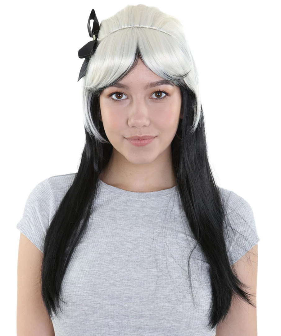HPO Men's New Rave Long Womens Wig | Blonde Black Long Cosplay Halloween Wig | Premium Breathable Capless Cap