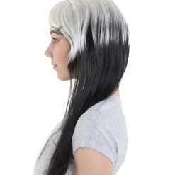 HPO Men's New Rave Long Womens Wig | Blonde Black Long Cosplay Halloween Wig | Premium Breathable Capless Cap