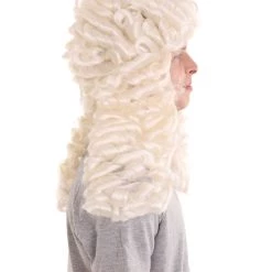 HPO Mens Colonial Historical Judge White Wig | Premium Breathable Capless Cap