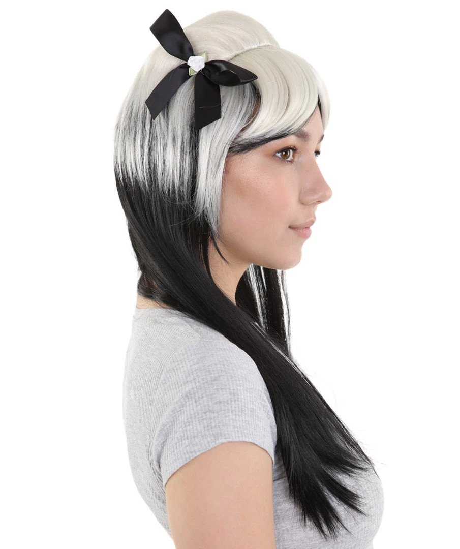 HPO Men's New Rave Long Womens Wig | Blonde Black Long Cosplay Halloween Wig | Premium Breathable Capless Cap