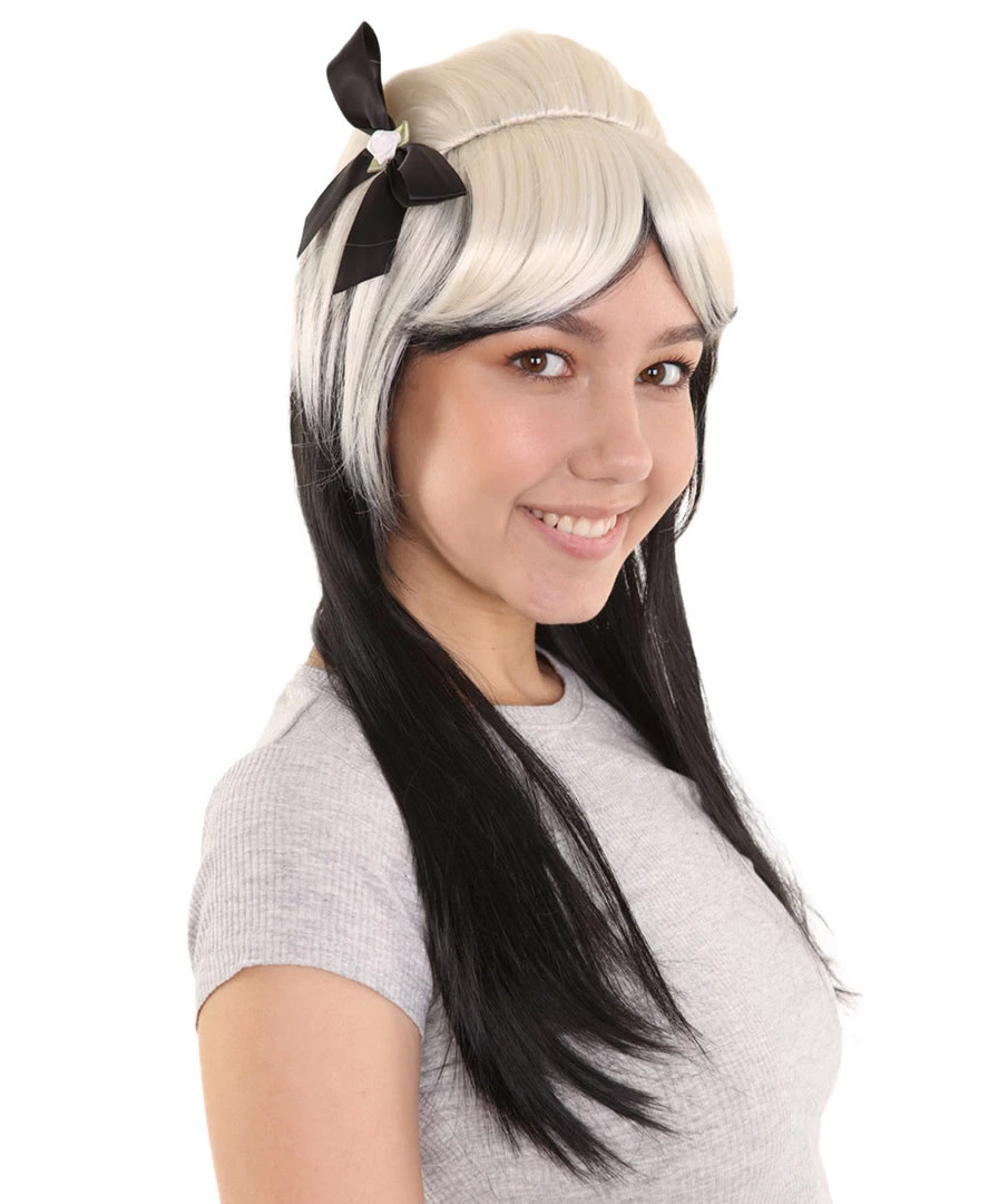 HPO Men's New Rave Long Womens Wig | Blonde Black Long Cosplay Halloween Wig | Premium Breathable Capless Cap