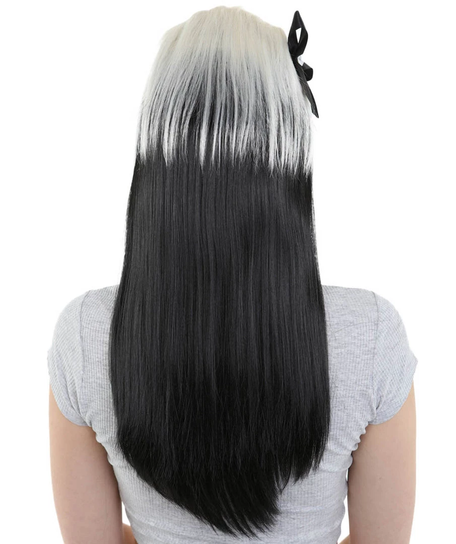 HPO Men's New Rave Long Womens Wig | Blonde Black Long Cosplay Halloween Wig | Premium Breathable Capless Cap