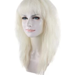 HPO Super Girl Villain Womens Wig | White Cosplay Wig | Premium Breathable Capless Cap Men's