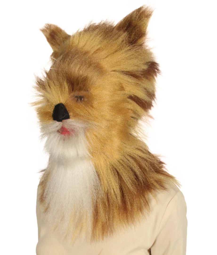 HPO Furry Fox Collection | Women's White And Blonde Straight Furry Cat Cosplay Wig & Mask | Premium Breathable Capless Cap