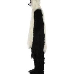 HPO White And Black Panda Costume With Wig & Mask - Long Breathable Synthetic Fibers Bundle