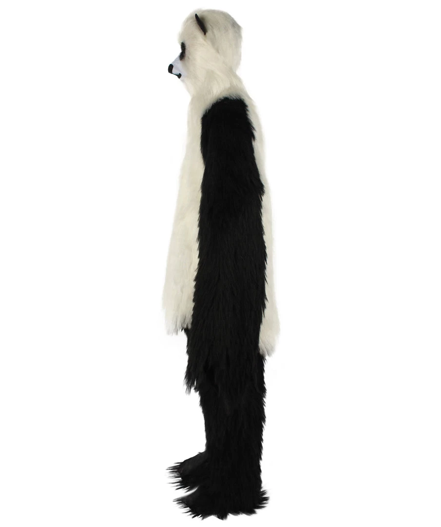 HPO White And Black Panda Costume With Wig & Mask - Long Breathable Synthetic Fibers Bundle