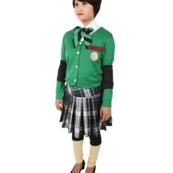 HPO Adult Women's Korean Zombie Bloodstain School Uniform & Green Sweater | Multiple Size Options