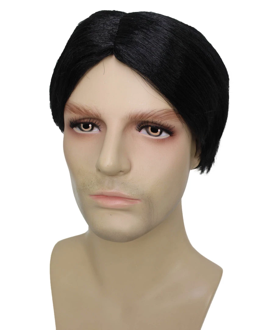 BC Nerd | Men's Black Color Straight Middle Part Nerd Wig