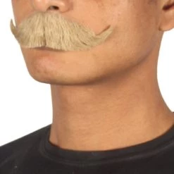 HPO Men's HandLebar Style Moustache Set | Brown Cosplay Facial Hair