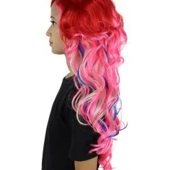 HPO Men's Red-Pink Womens Wig | Character Cosplay Halloween Wig | Premium Breathable Capless Cap