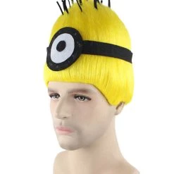 HPO Animation Yellow Mens Wig | Short Yellow Wig | Premium Breathable Capless Cap