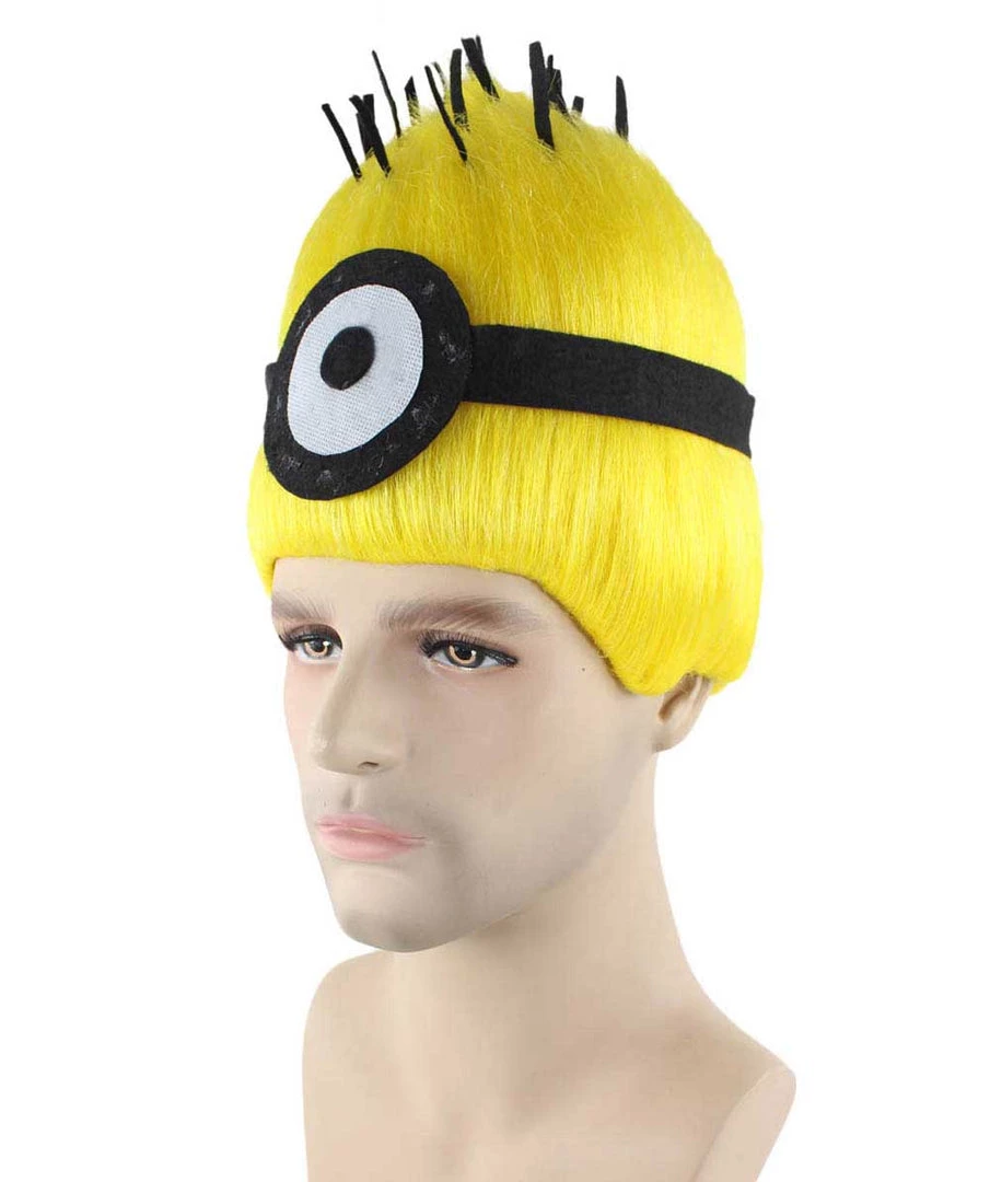 HPO Animation Yellow Mens Wig | Short Yellow Wig | Premium Breathable Capless Cap