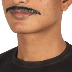 HPO Men's Painter Brush Style Moustache Set | Black Cosplay Facial Hair