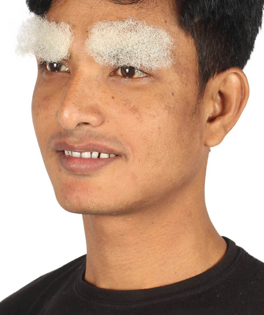 HPO Men's Fancy Style Eyebrow Set | White Cosplay Eyebrow Hair