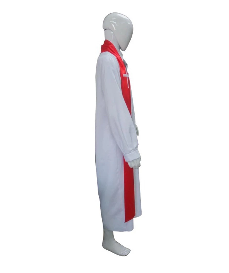 HPO Adult Men's Priest Robe Costume | White & Red Halloween Costume