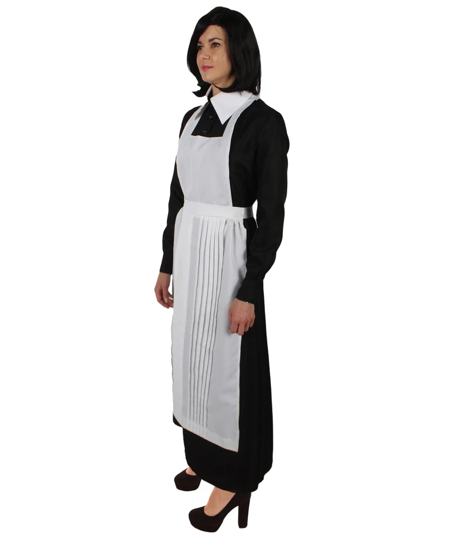 HPO Adult Women’s 55” Long Black And White Anime Movie Maid Costume