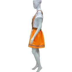 HPO Adult Women's Oktoberfest Beer Garden Girl Costume | Yellow And White Halloween Costume