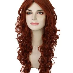 BC Adult Women's Red Color Curly Long Length Trendy Red Head Wig