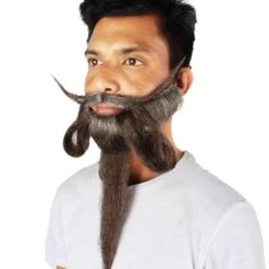 Men's Handlebar Human Hair Mustache | Brown Facial Hair | HPO