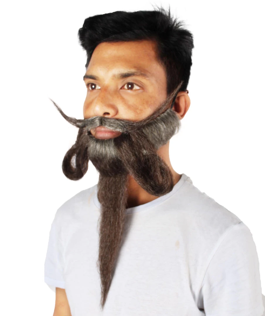 Men's Handlebar Human Hair Mustache | Brown Facial Hair | HPO