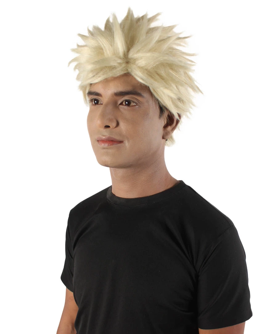 HPO Adult Men's Japanese Superhero Manga Blonde Spiky Wig