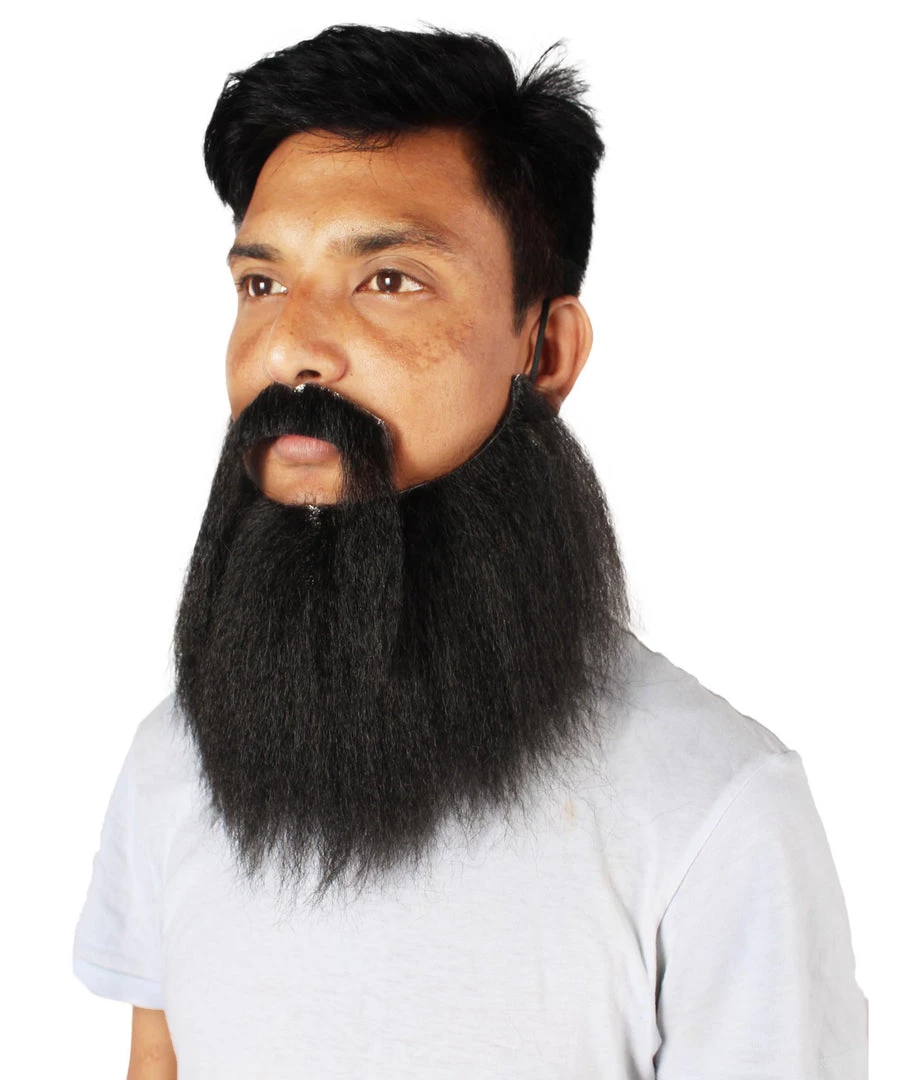 HPO Men's Synthetic Hair Long Beard Cosplay Facial Hair Multiple Color Options