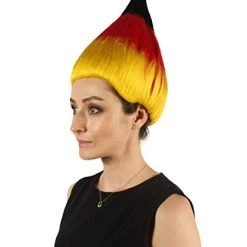 FLAGWIGS Women's Flag Troll Wigs | Germany | National Pride Halloween Wigs | Premium Breathable Capless Cap